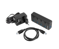 Natec HUB USB 3.0 MANTIS 2 4-PORTY Z WŁĄCZNIKIEM+ZASILACZ - 1470222 - zdjęcie 2